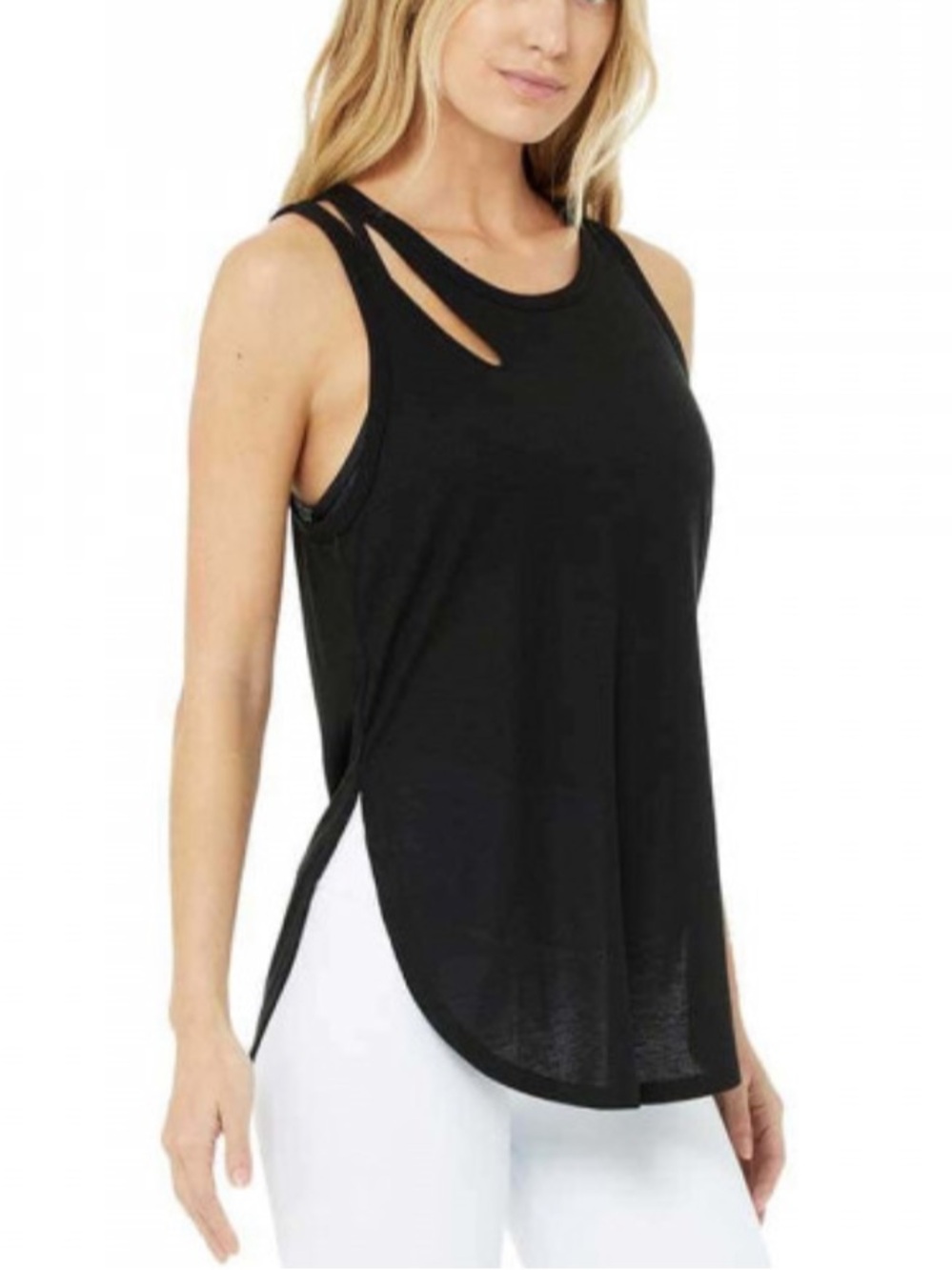 ALO YOGA peak ribbed cutout tank XS NWOT